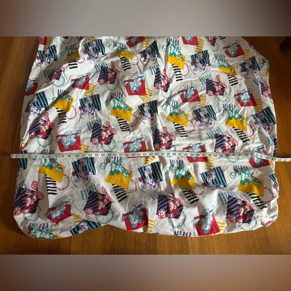 Vintage Disney Team Mickey Mouse Full-Size Cotton Flannel Sheet